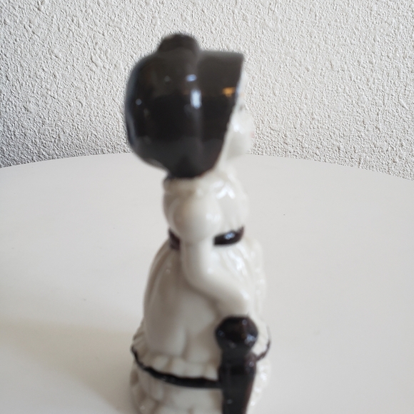 Vintage Porcelain Girl In Bonnet W/Parasol Detailed Figurine - Picture 12 of 13